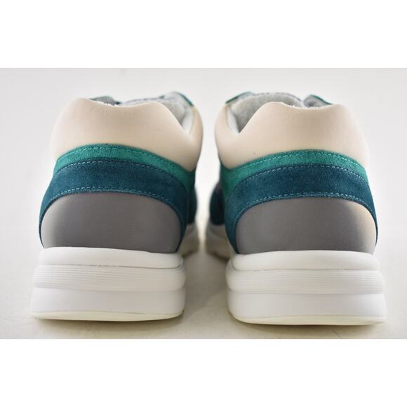 Chanel 19K Mens Green Grey Teal Blue White CC Logo Low Top Trainer Sneaker 44 11 - Picture 11 of 12